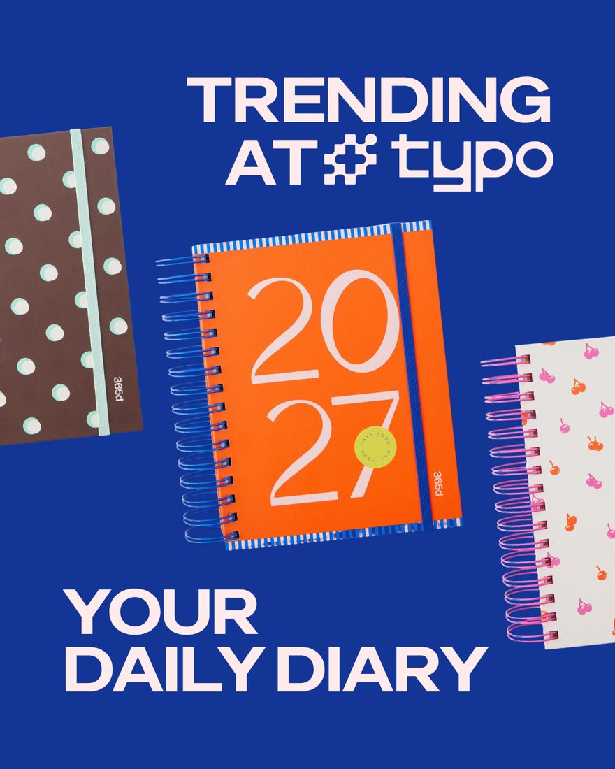 Typo — 2027 daily diary static leading the trending-at-Typo stationery range