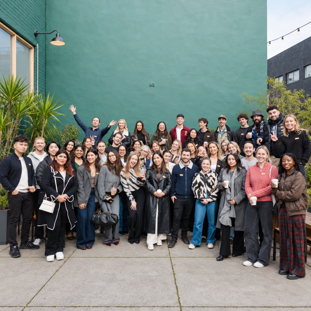 Seventy-plus marketers gathered in a courtyard at Pulp Digital's coffee and yap community event